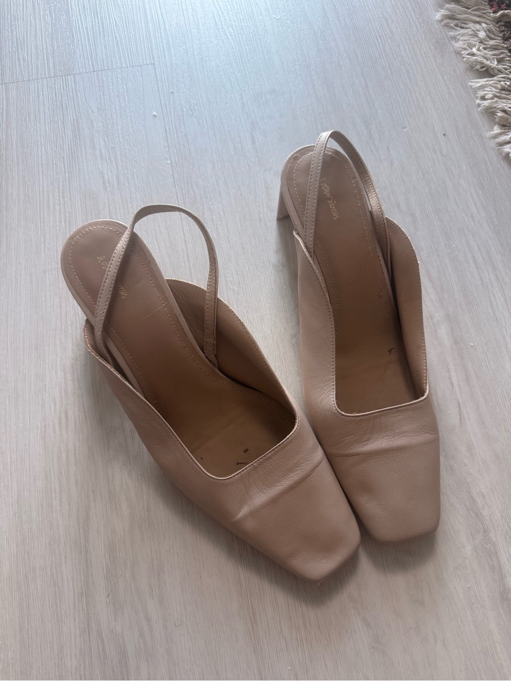 & Other Stories Nude Slingback Block Heel Pumps